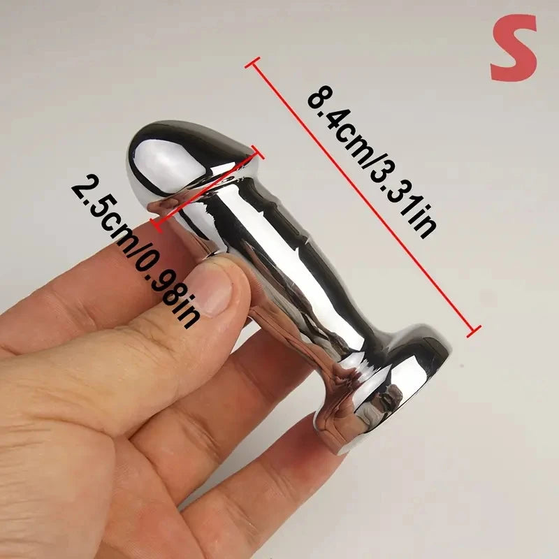 Metal Anal Plug Dilator Sex Toys with Jewel Base, Dildo Shaped Anus Ass Butt Plugs, G-Point Massage,Analplug Buttplug