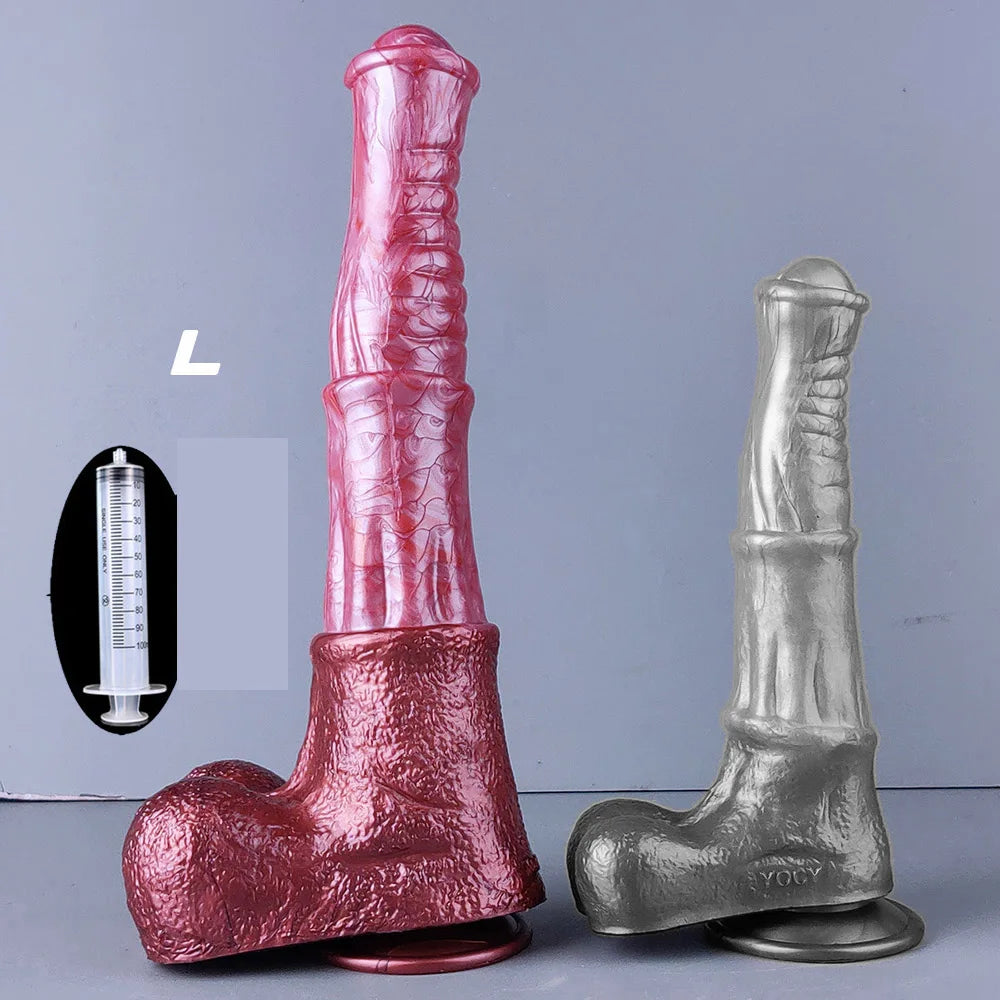 YOCY Realistic Horse Dildo Silicone 13.69 inch Huge Long Dildo For Anal Stimulation G-Spot Penis Cock With Sucker Adult Sex Shop