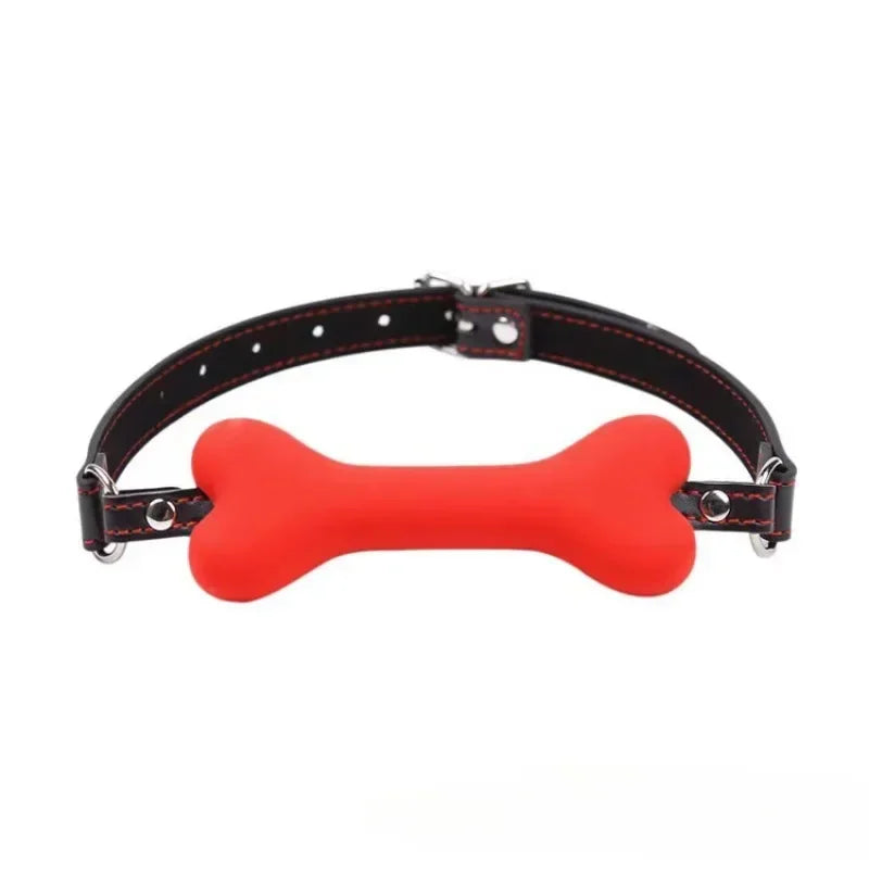 BDSM Bondage Slave Flirting Restraint Erotic PU Leather Lips Ring Open Mouth Gag Silicone Ball Sex Toy for Couples Adult Games