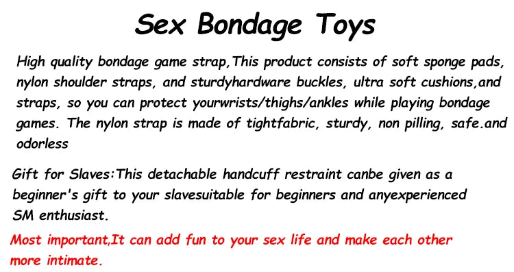 BDSM Sex Pillow Handcuff Open Leg Sex Toy Set SM Hand Restraint Cuffs Legs Split Ankle Cuffs Bondage Gear Couple Adult Games Toy