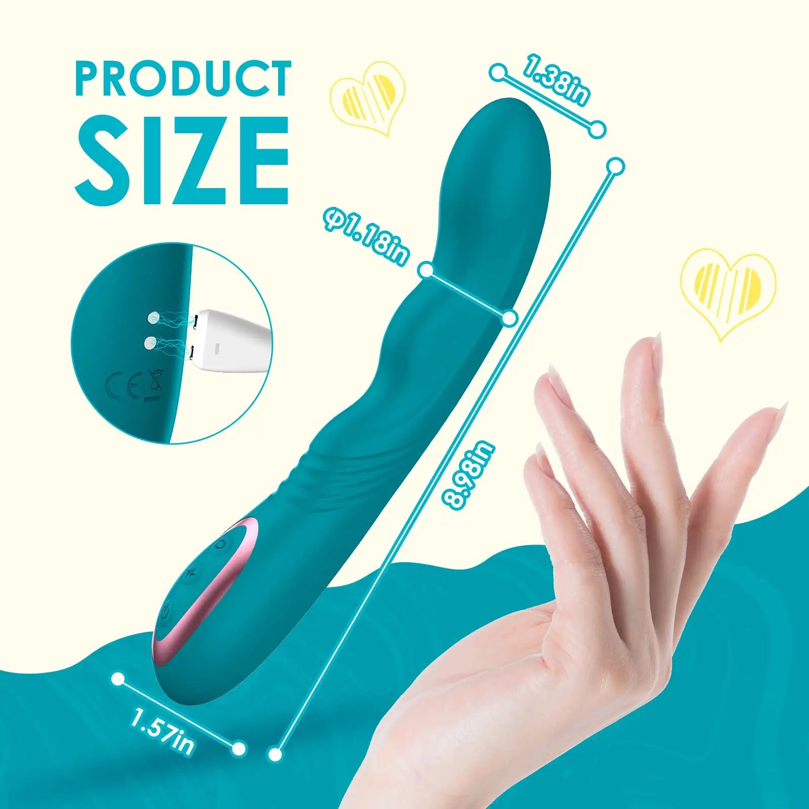 Rotating Vibrator G Spot Vibrator Clitoral Stimulator Dildo Vibrator for Women with 10 Vibration Modes & 3 G-spot Rotation