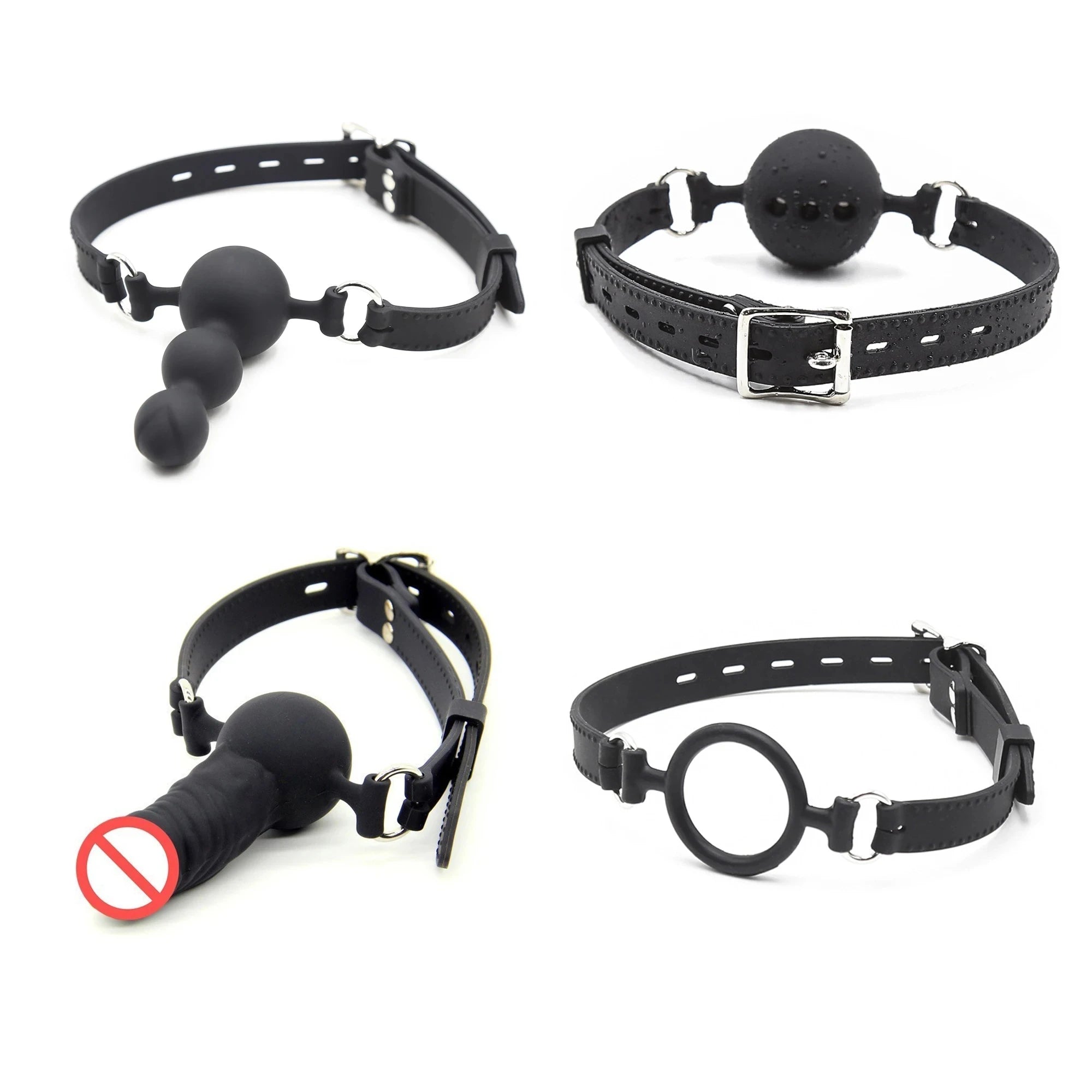 3 Sizes Soft Safety Silicone Open Mouth Gag Ball Bdsm Bondage Slave Ball Gag Erotic Sex Toys For Woman Couples Adult Sex Games
