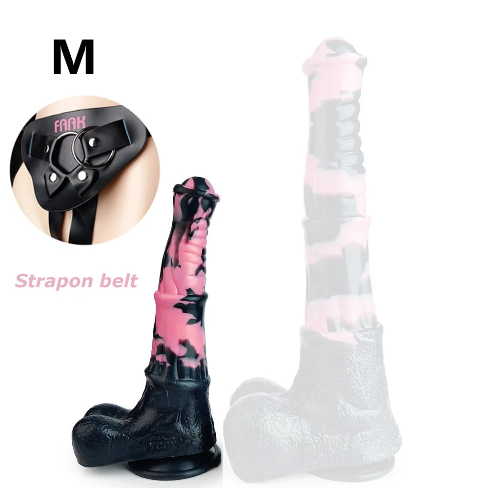 YOCY Realistic Horse Dildo Silicone 13.69 inch Huge Long Dildo For Anal Stimulation G-Spot Penis Cock With Sucker Adult Sex Shop