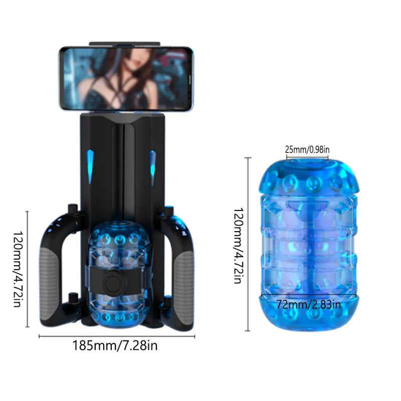 Fully Automatic Handle Masturbator 6-Segment Fixed-point Telescopic Male One-Key Burst Masturbation Cup Trainer Sex Toys for Men