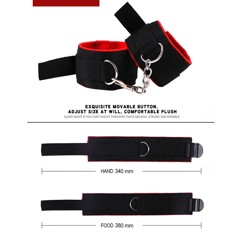 Sexy BDSM Leather Plush Bundle Set, Exotic Sex Toy, Gear Collar, Hip, Oral Erotic Bundle, Eye Mask, Whipping Nipple Clip