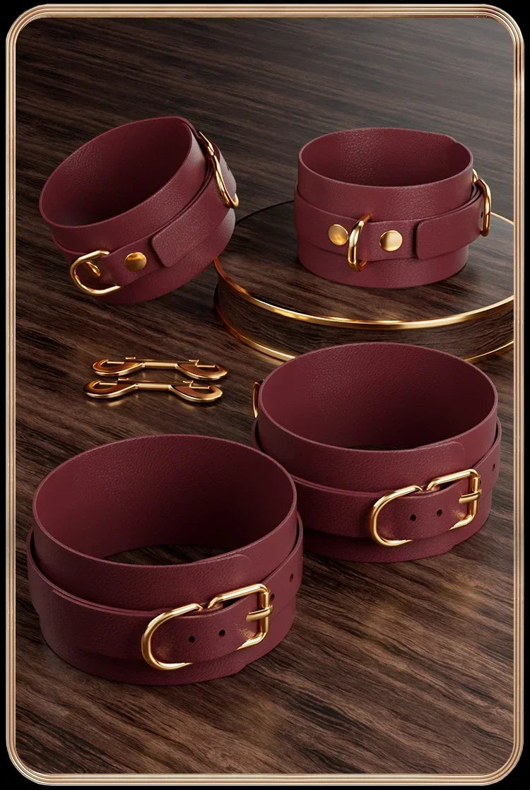 JIUUY Adult SM Sex Products Kits Bondage Gear Collar Butt Oral Erotic Bundle Blindfold Whip Sex BDSM Sex Game for Couples