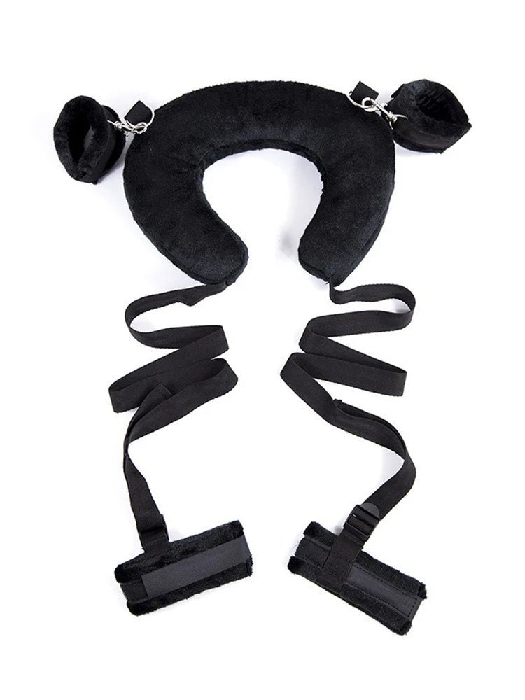 BDSM Sex Pillow Handcuff Open Leg Sex Toy Set SM Hand Restraint Cuffs Legs Split Ankle Cuffs Bondage Gear Couple Adult Games Toy