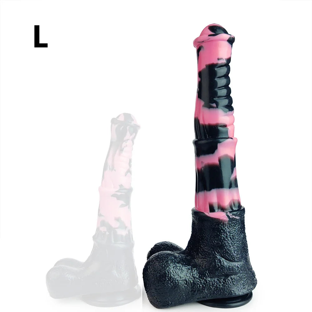 YOCY Realistic Horse Dildo Silicone 13.69 inch Huge Long Dildo For Anal Stimulation G-Spot Penis Cock With Sucker Adult Sex Shop