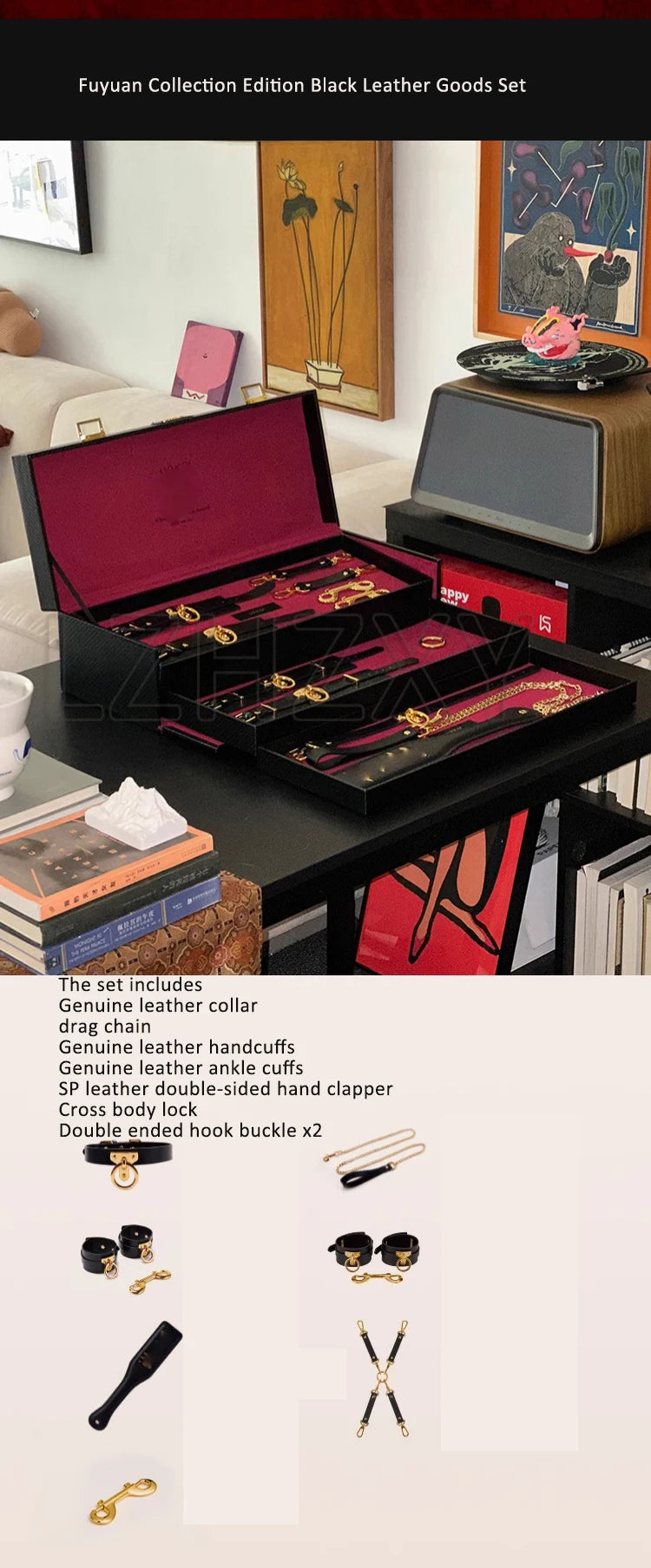Gift Box Set Bundled Items Sex Collars Handcuffs Ankle Shackles, SP Ankle Shackles Binding Sex Toys SM Products