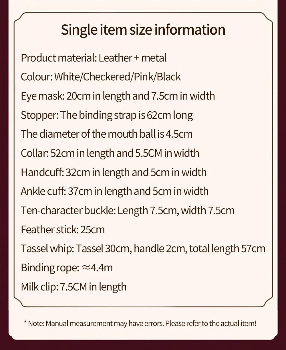 Bondage Toys BDSM Sex Restrsaints Erotic Adults Toys Handcuffs Ankle Cuffs Collar Sex Toy Adults Games Sex Leather Ferminino Kit