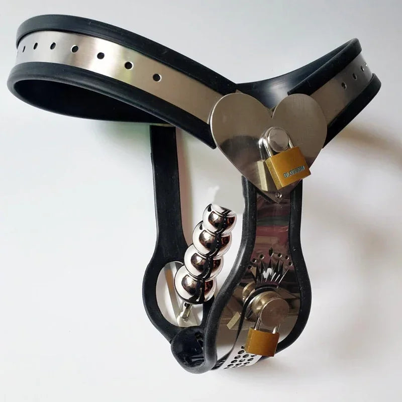 Female Stainless Steel Chastity Belt with Dildo Plug Underwear BDSM Bondage Exotic Chastity Device Flirting Women Toys for Woman