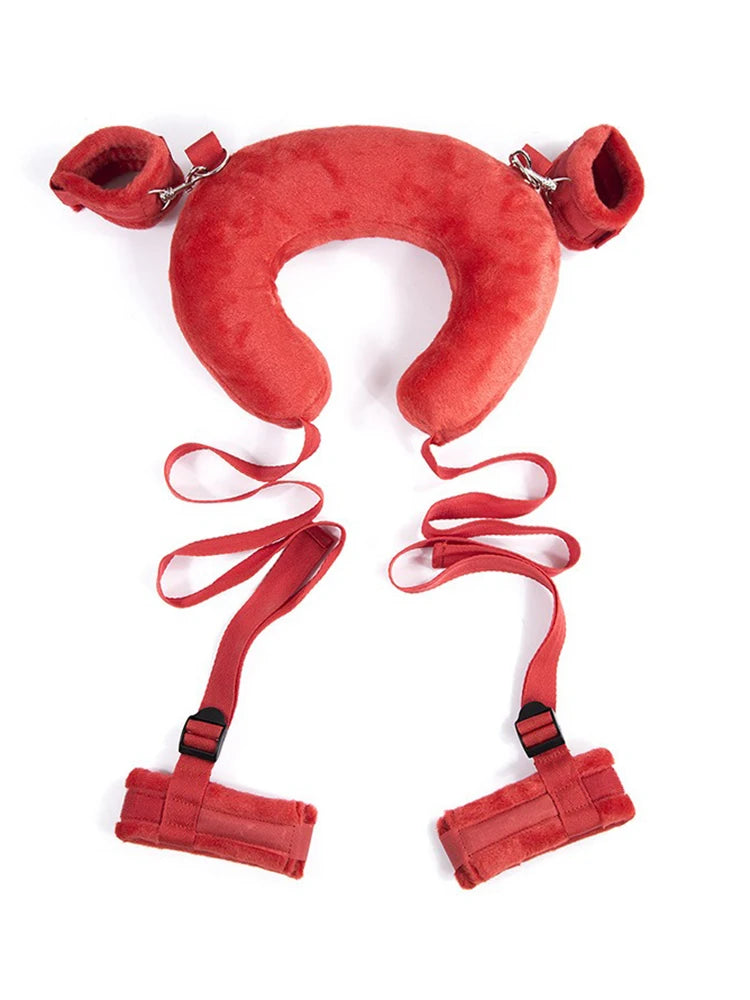 BDSM Sex Pillow Handcuff Open Leg Sex Toy Set SM Hand Restraint Cuffs Legs Split Ankle Cuffs Bondage Gear Couple Adult Games Toy