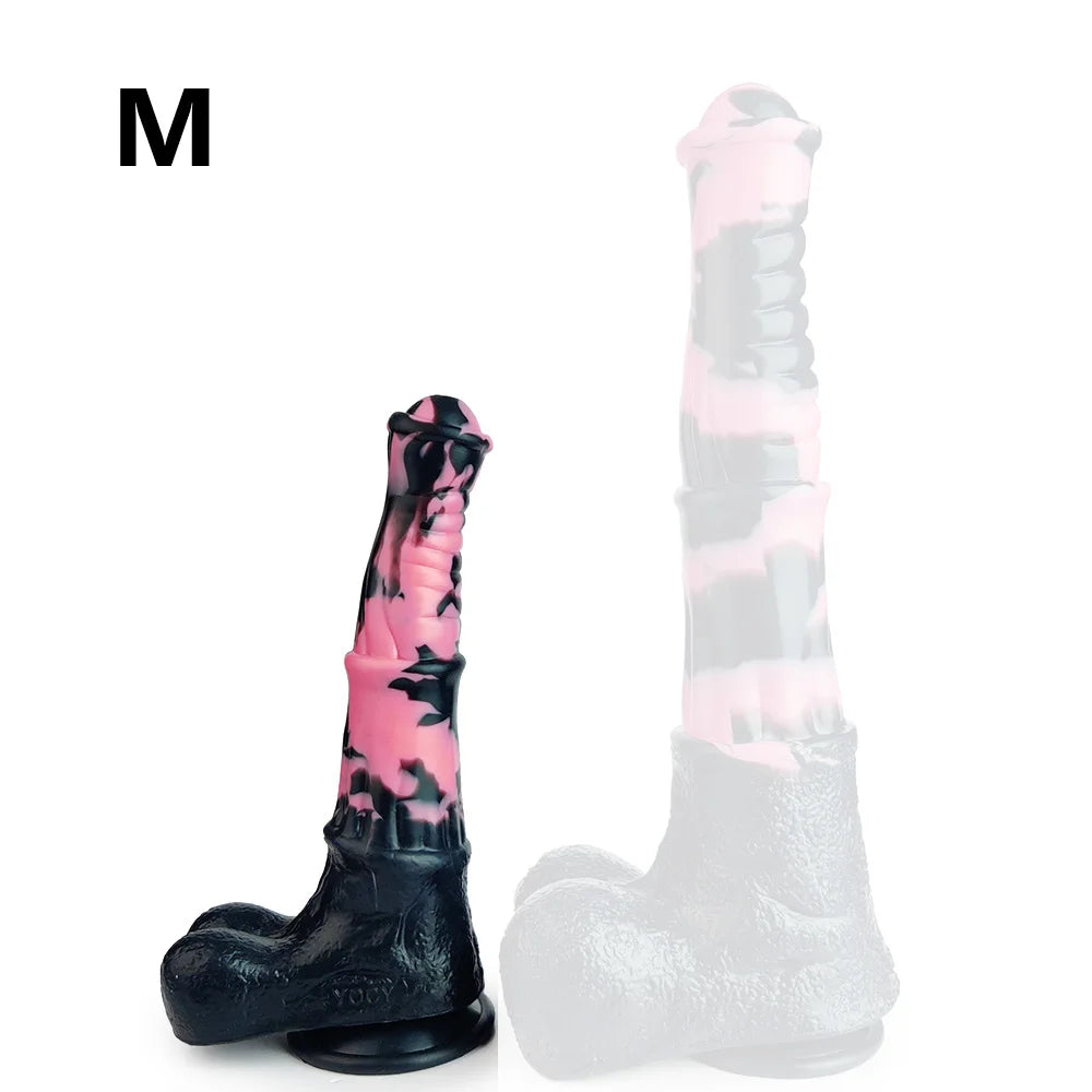 YOCY Realistic Horse Dildo Silicone 13.69 inch Huge Long Dildo For Anal Stimulation G-Spot Penis Cock With Sucker Adult Sex Shop