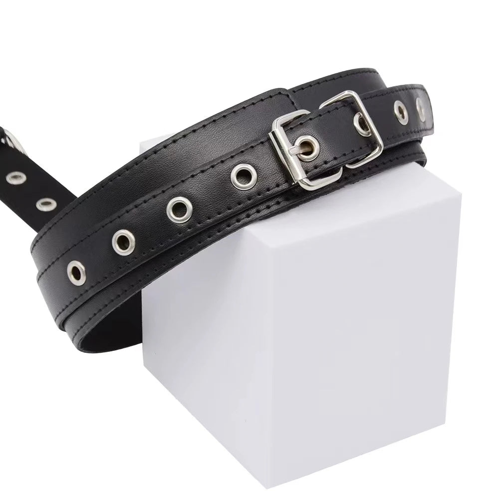 Adjustable Neck to Wrist Restraints Kit for Couples Sexy BDSM behind Back Handcuffs Collar Bondage Set for SM Sex Game Tool