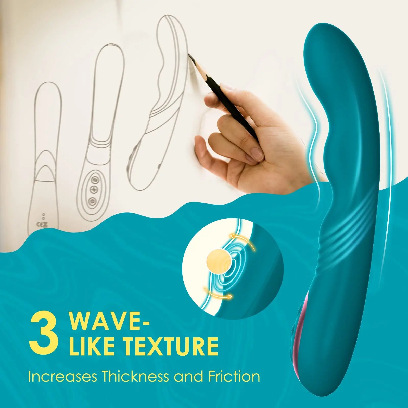 Rotating Vibrator G Spot Vibrator Clitoral Stimulator Dildo Vibrator for Women with 10 Vibration Modes & 3 G-spot Rotation