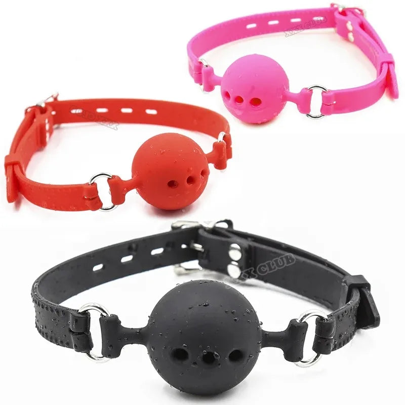 3 Sizes Soft Safety Silicone Open Mouth Gag Ball Bdsm Bondage Slave Ball Gag Erotic Sex Toys For Woman Couples Adult Sex Games