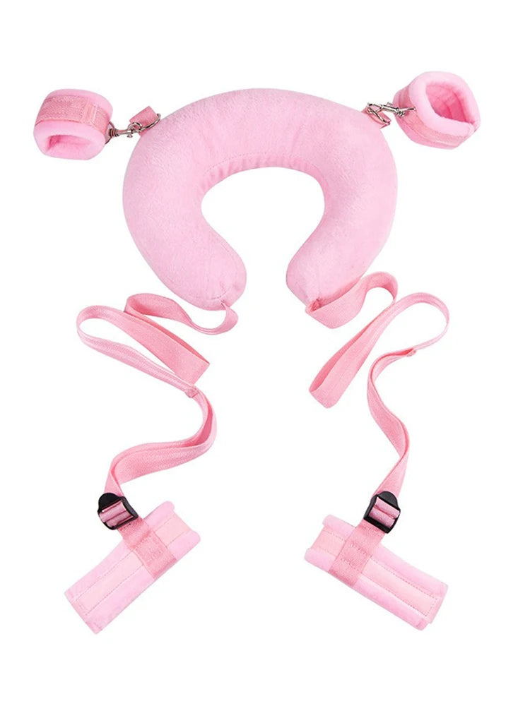 BDSM Sex Pillow Handcuff Open Leg Sex Toy Set SM Hand Restraint Cuffs Legs Split Ankle Cuffs Bondage Gear Couple Adult Games Toy