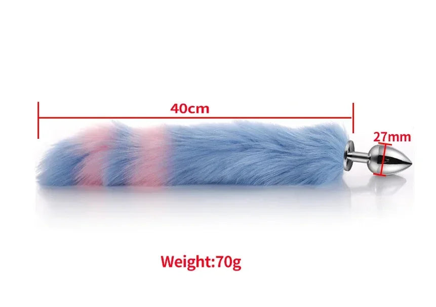 Fox Tail Anal Plug with Hairpin Bdsm Toy Flirting Metal Butt Plug Tail Sex Toys for Woman Man Couples Cosplay Adult Game Shop