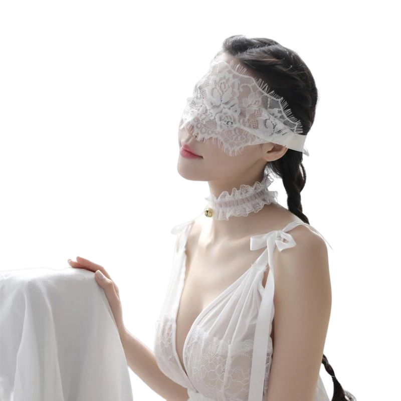 Black White Lace Eye Mask.