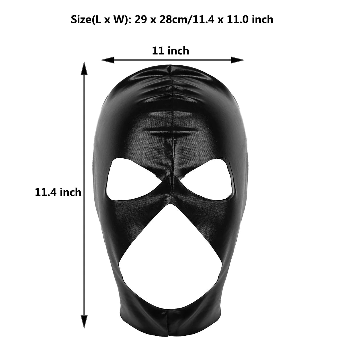 Masque en latex unisexe, yeux et bouche ouverts