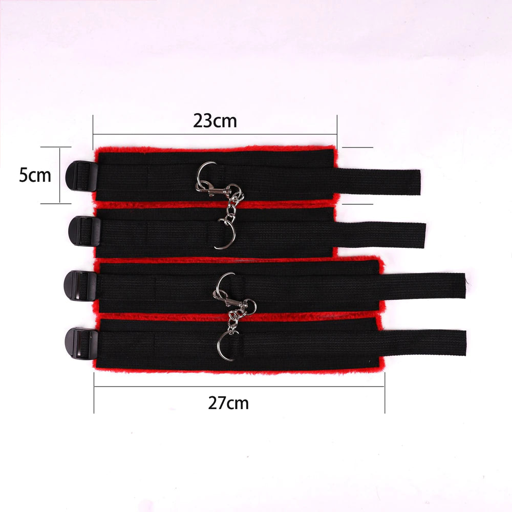 BDSM Bondage Stainless Steel Handcuffs Ankle Cuffs.