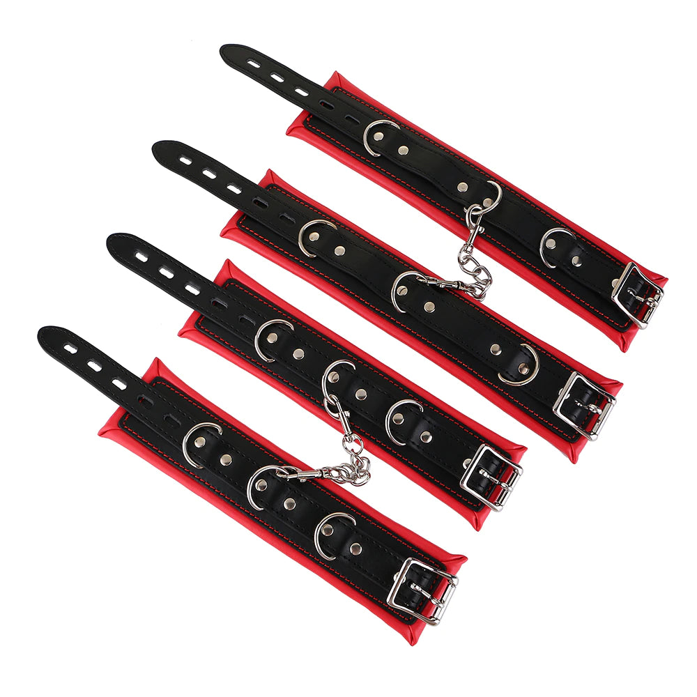 BDSM Bondage Stainless Steel Handcuffs Ankle Cuffs.