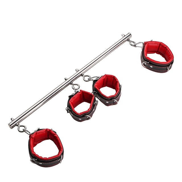 BDSM Bondage Stainless Steel Handcuffs Ankle Cuffs.