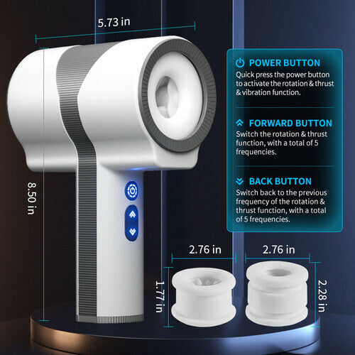 Dual-ended 7 Vibration 5 Rotation & Expansion Handheld Blowjob Masturbator