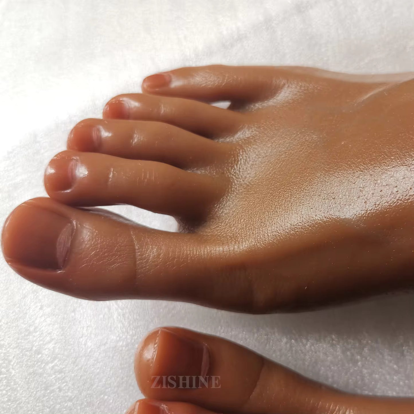 Simulation Silicone Foot Brown skin TPE Nail Art Props