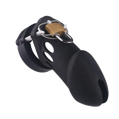Silicone Chastity Cage Male Cock Lock With 5 Penis Rings Sex Toys For Sissy Men Femboy Stretcher BDSM Gay Erotic Urethral Device