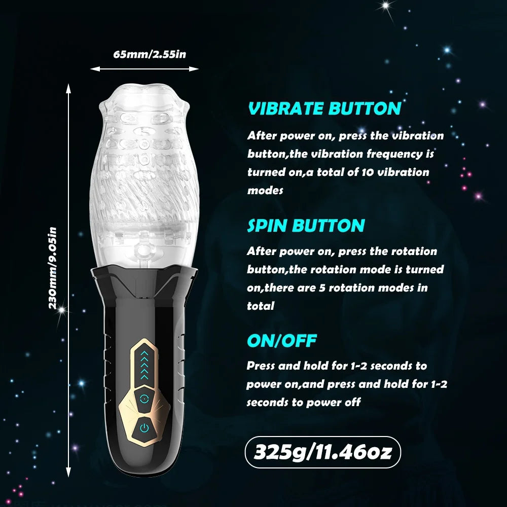 Monica 4.0 Version 10 Vibrating 5 Rotating Blowjob Masturbator