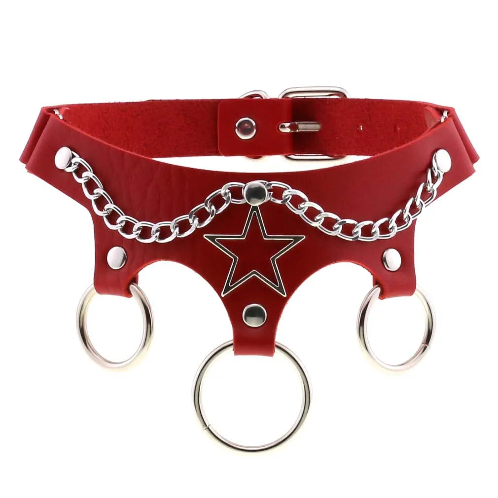 Exotic Accessories of Red Leather Half Face Fetish Cat Eye Mask with Ears for Couples Flirt Sex Toys Sexy Punk Collar Costumes