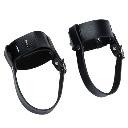 PU Leather Ankle Locking Belts Restraint Cuffs Fixed High Heel Shoes Straps Erotic Bandage with Locks Keys Adults Toys