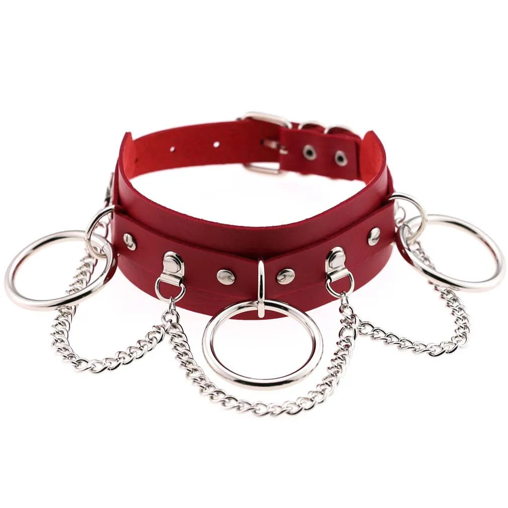 Exotic Accessories of Red Leather Half Face Fetish Cat Eye Mask with Ears for Couples Flirt Sex Toys Sexy Punk Collar Costumes