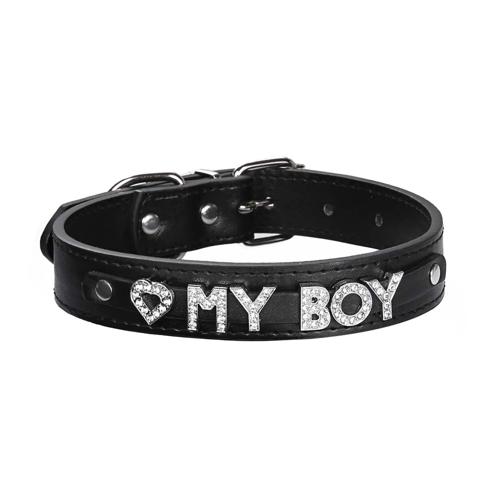 Punk Men Choker Necklace Neck Collar Gothic PU Leather Bondage Daddy Myboy Words Buckle Cosplay Chains Erotic Accessories