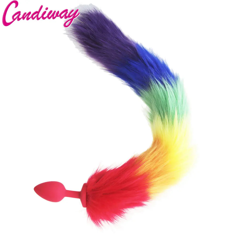 Rainbow Fox/Dog Tail silicone Furry Anal Plug Sexy Toys Butt Plug BDSM LGBT Anus For Women WILD Cat Tail Adult Toy rule play