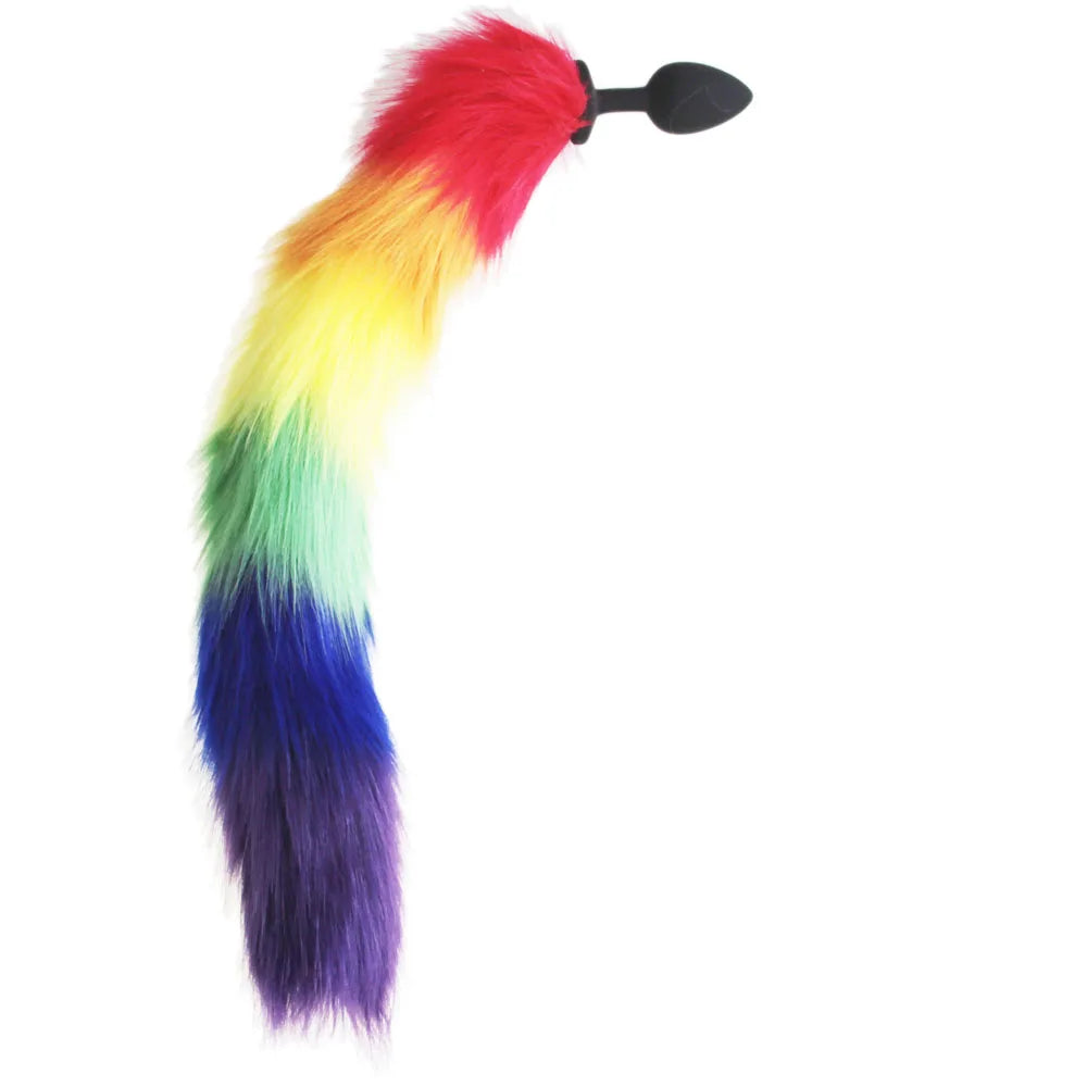 Rainbow Fox/Dog Tail silicone Furry Anal Plug Sexy Toys Butt Plug BDSM LGBT Anus For Women WILD Cat Tail Adult Toy rule play