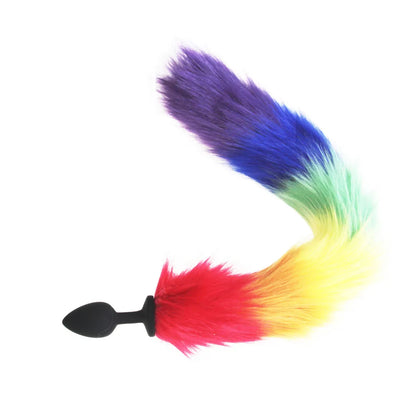 Rainbow Fox/Dog Tail silicone Furry Anal Plug Sexy Toys Butt Plug BDSM LGBT Anus For Women WILD Cat Tail Adult Toy rule play