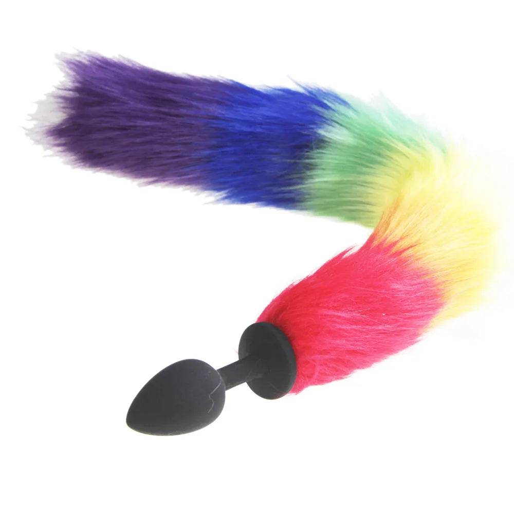 Rainbow Fox/Dog Tail silicone Furry Anal Plug Sexy Toys Butt Plug BDSM LGBT Anus For Women WILD Cat Tail Adult Toy rule play