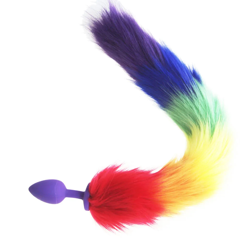 Rainbow Fox/Dog Tail silicone Furry Anal Plug Sexy Toys Butt Plug BDSM LGBT Anus For Women WILD Cat Tail Adult Toy rule play