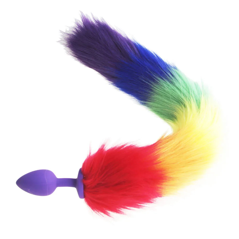 Rainbow Fox/Dog Tail silicone Furry Anal Plug Sexy Toys Butt Plug BDSM LGBT Anus For Women WILD Cat Tail Adult Toy rule play