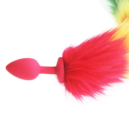 Rainbow Fox/Dog Tail silicone Furry Anal Plug Sexy Toys Butt Plug BDSM LGBT Anus For Women WILD Cat Tail Adult Toy rule play