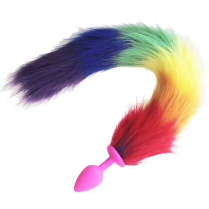 Rainbow Fox/Dog Tail silicone Furry Anal Plug Sexy Toys Butt Plug BDSM LGBT Anus For Women WILD Cat Tail Adult Toy rule play