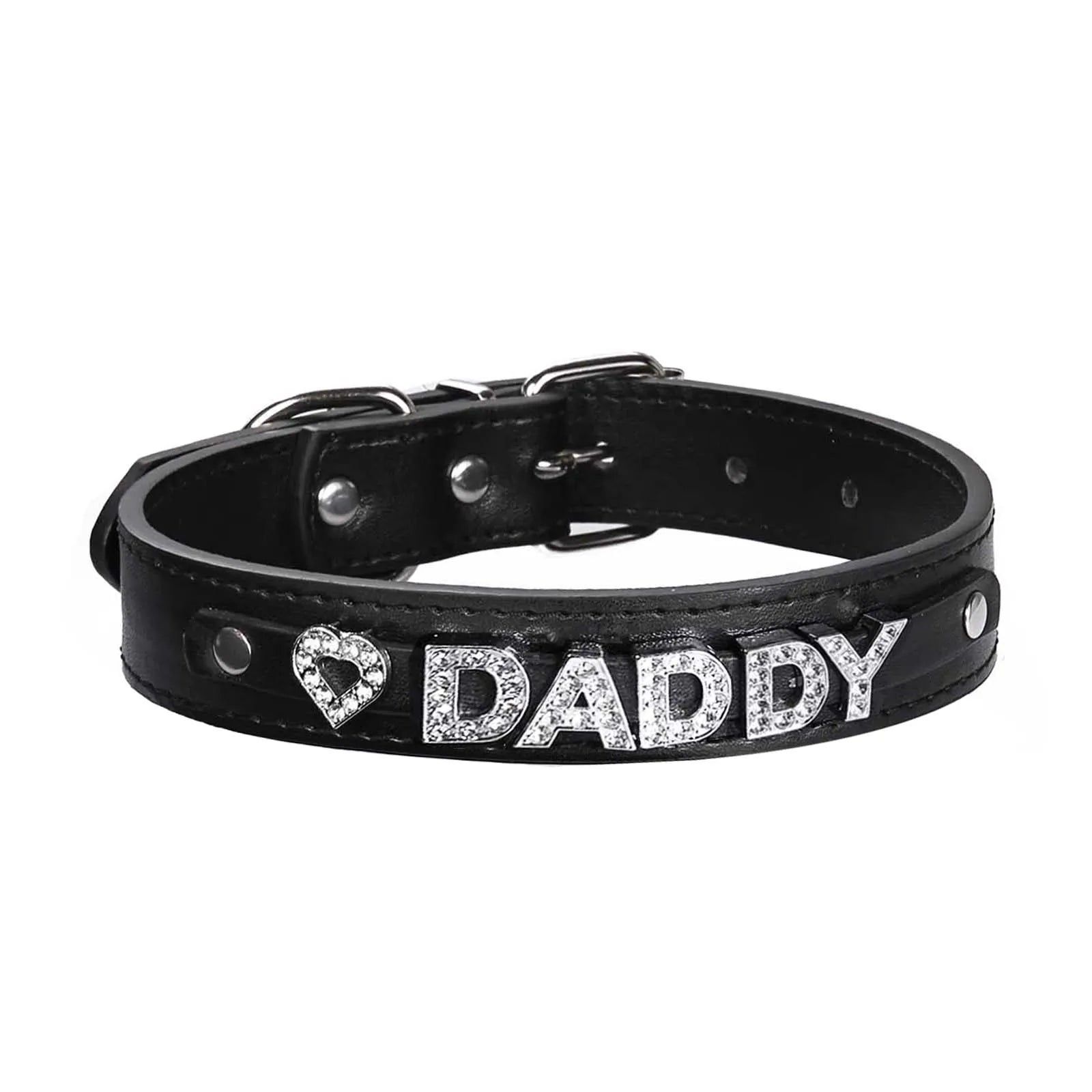 Punk Men Choker Necklace Neck Collar Gothic PU Leather Bondage Daddy Myboy Words Buckle Cosplay Chains Erotic Accessories