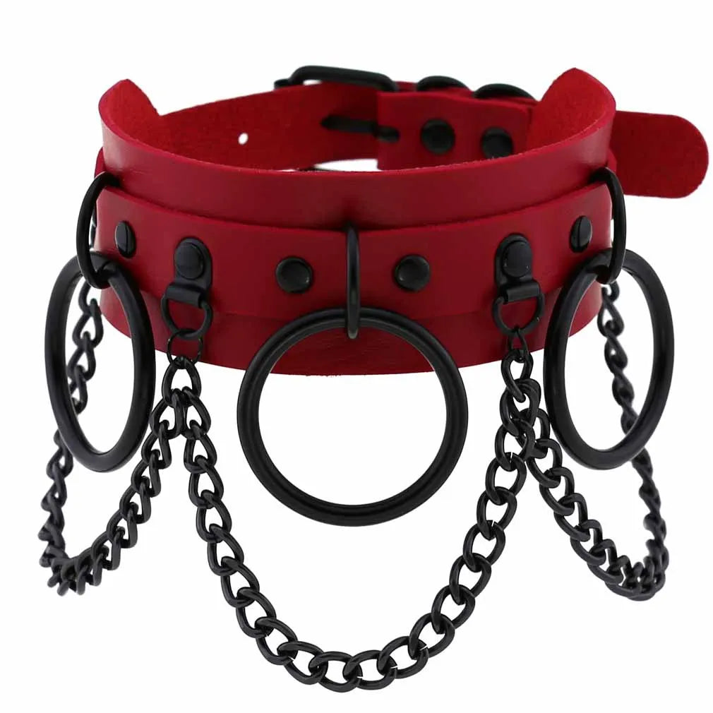 Exotic Accessories of Red Leather Half Face Fetish Cat Eye Mask with Ears for Couples Flirt Sex Toys Sexy Punk Collar Costumes