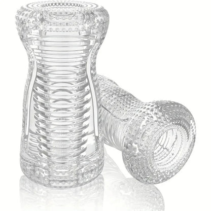 Male Masturbator Transparent Jelly Artificial Vaginal Real Pussy for Men Penis Exerciser Cock Enlarger Suck Sex Toys Erotic 18+
