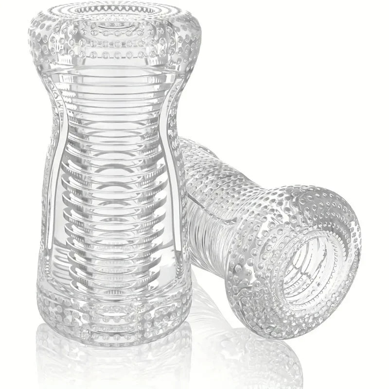 Male Masturbator Transparent Jelly Artificial Vaginal Real Pussy for Men Penis Exerciser Cock Enlarger Suck Sex Toys Erotic 18+
