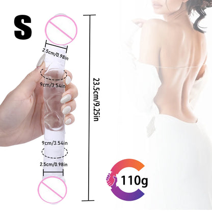 Double Ended Realistic Dildo Flexible Dildos Long Dong for Double Sided Anal Play G-spot Stimulator Sex Toys for Women Couple