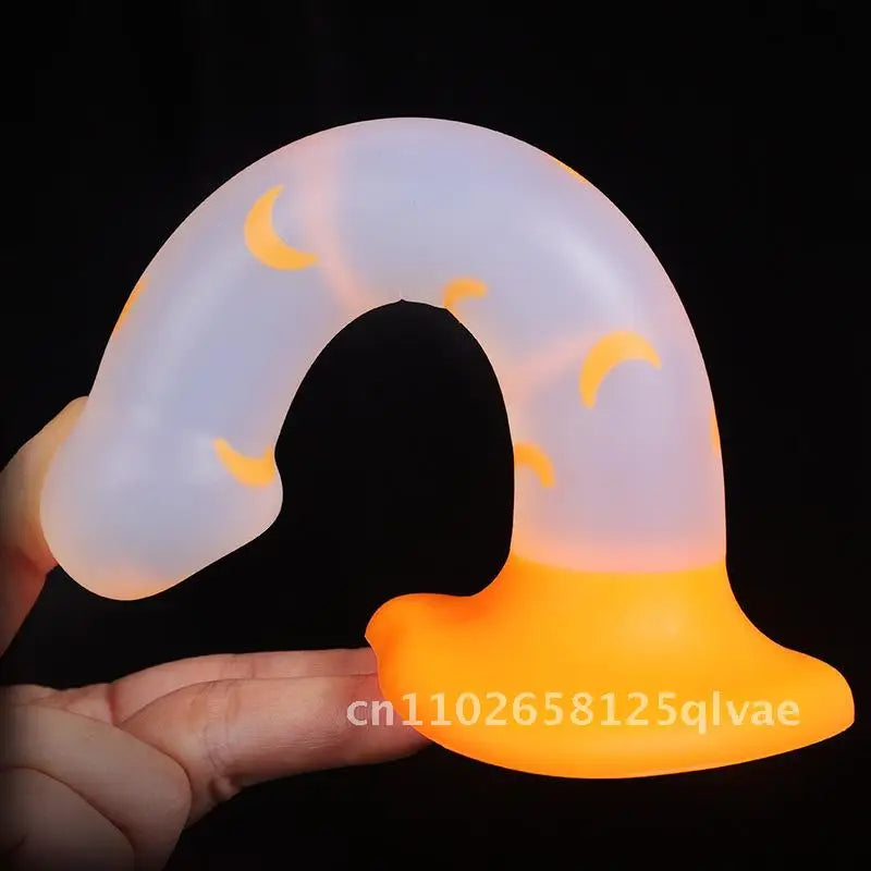 Luminous Platinum Silicone Anal Plug Special-Shaped Simulation Dildo for Adult Male Female Masturbation Jelly Glow in the Dark