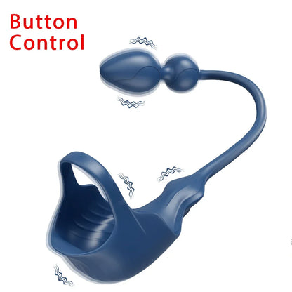 APP Control Vibrating Butt Plug for Men Prostate Massager Anal Vibrator Cock Ring Perineum Scrotum Massager Sex Toy for Couples